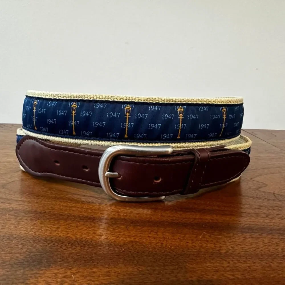 The Belted Cow Co - Maine. Navy blue ribbon belt